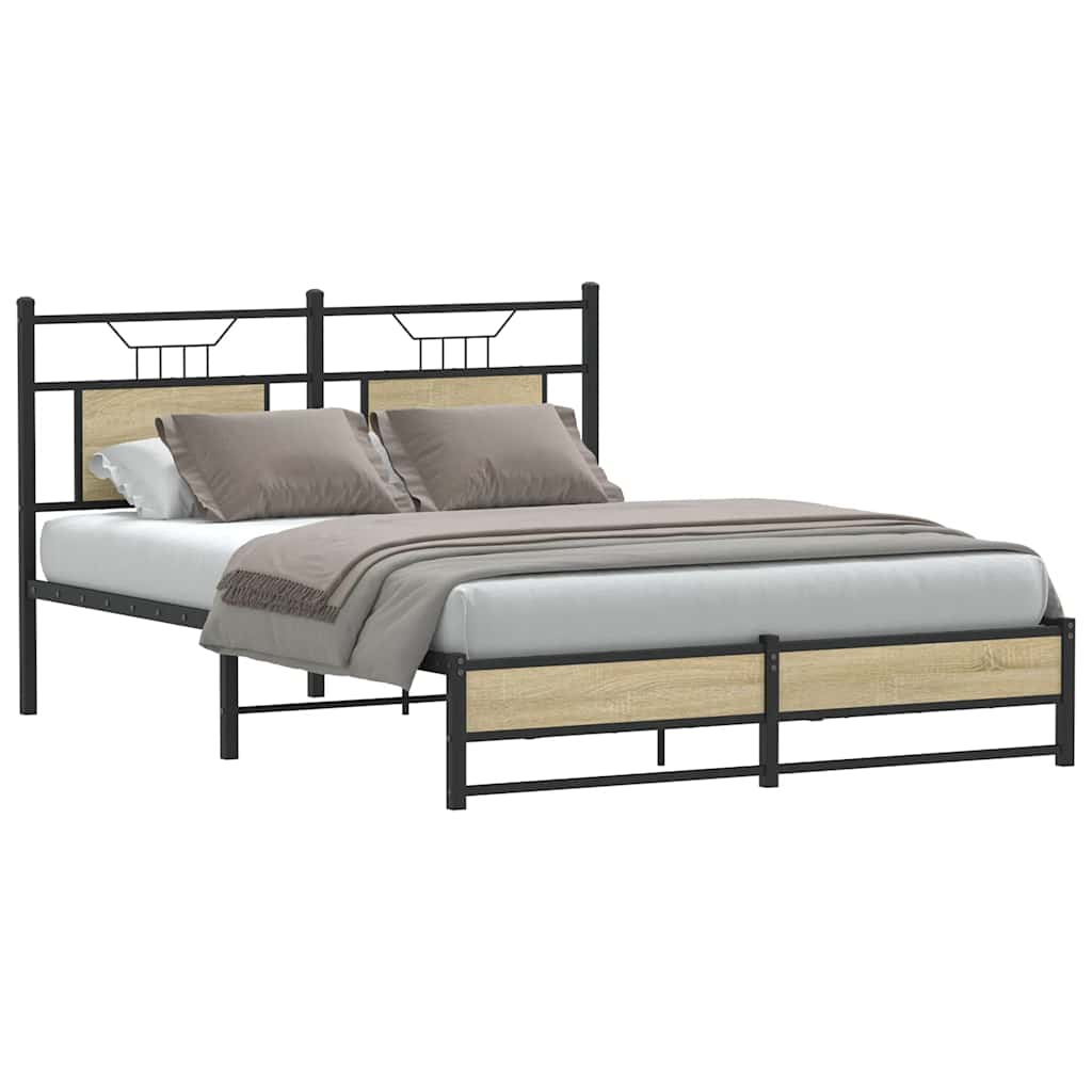 Sengeramme uten madrass sonoma eik 140x190 cm konstruert tre