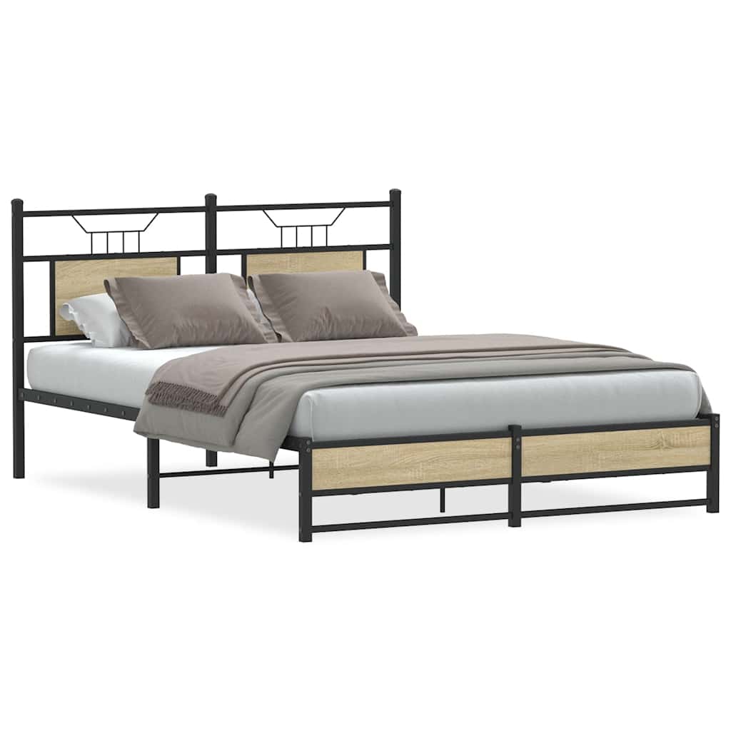 Sengeramme uten madrass sonoma eik 140x190 cm konstruert tre