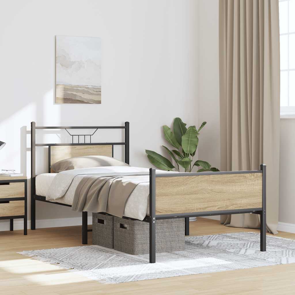 Sengeramme uten madrass sonoma eik 75x190 cm konstruert tre