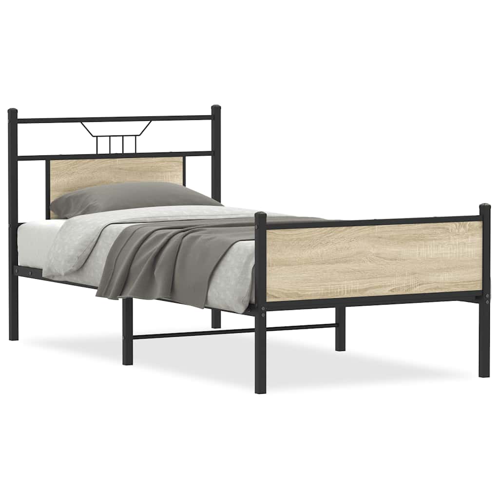 Sengeramme uten madrass sonoma eik 80x200 cm konstruert tre