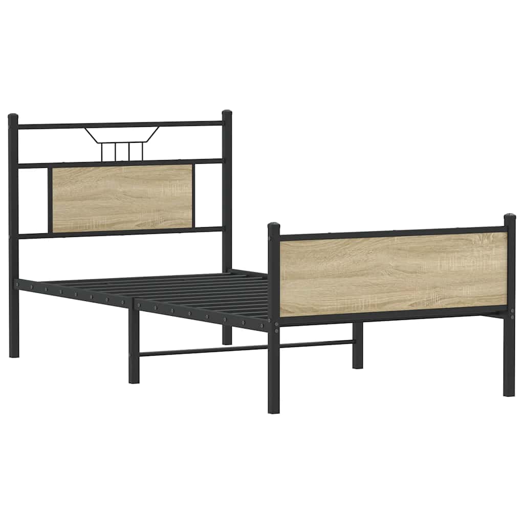 Sengeramme uten madrass sonoma eik 80x200 cm konstruert tre