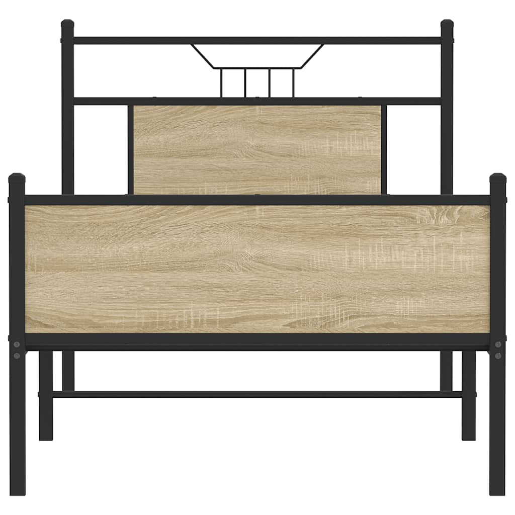 Sengeramme uten madrass sonoma eik 80x200 cm konstruert tre