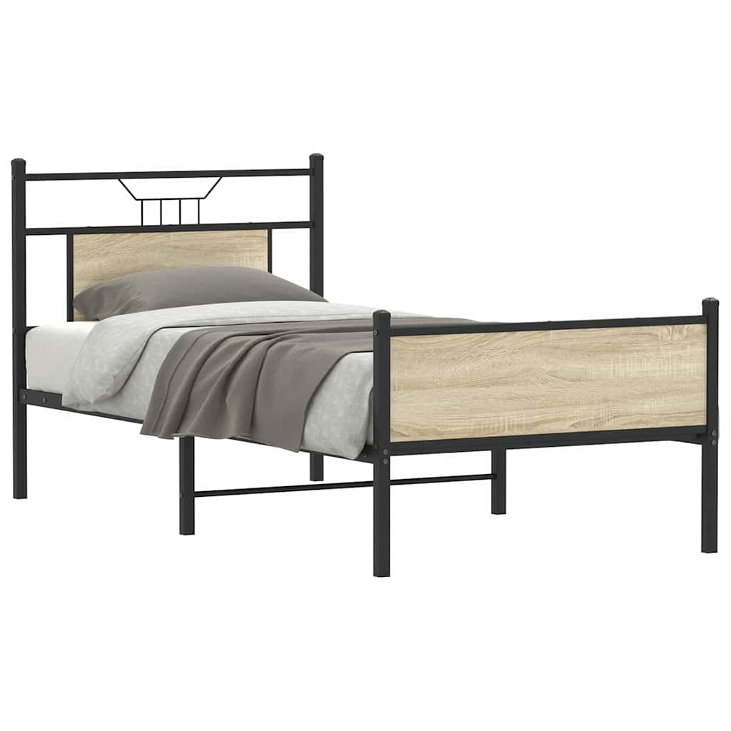 Sengeramme uten madrass sonoma eik 80x200 cm konstruert tre