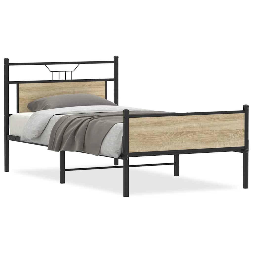 Sengeramme uten madrass sonoma eik 100x200 cm konstruert tre