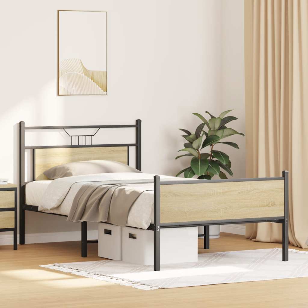 Sengeramme uten madrass sonoma eik 107x203 cm konstruert tre