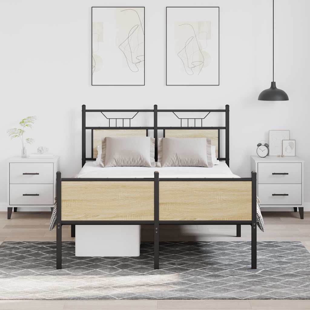 Sengeramme uten madrass sonoma eik 120x190 cm konstruert tre
