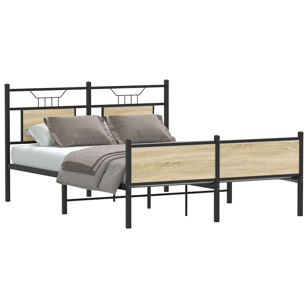 Sengeramme uten madrass sonoma eik 137x190 cm konstruert tre
