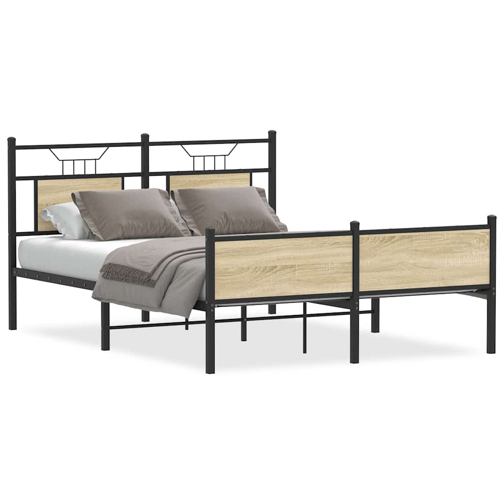 Sengeramme uten madrass sonoma eik 140x200 cm konstruert tre