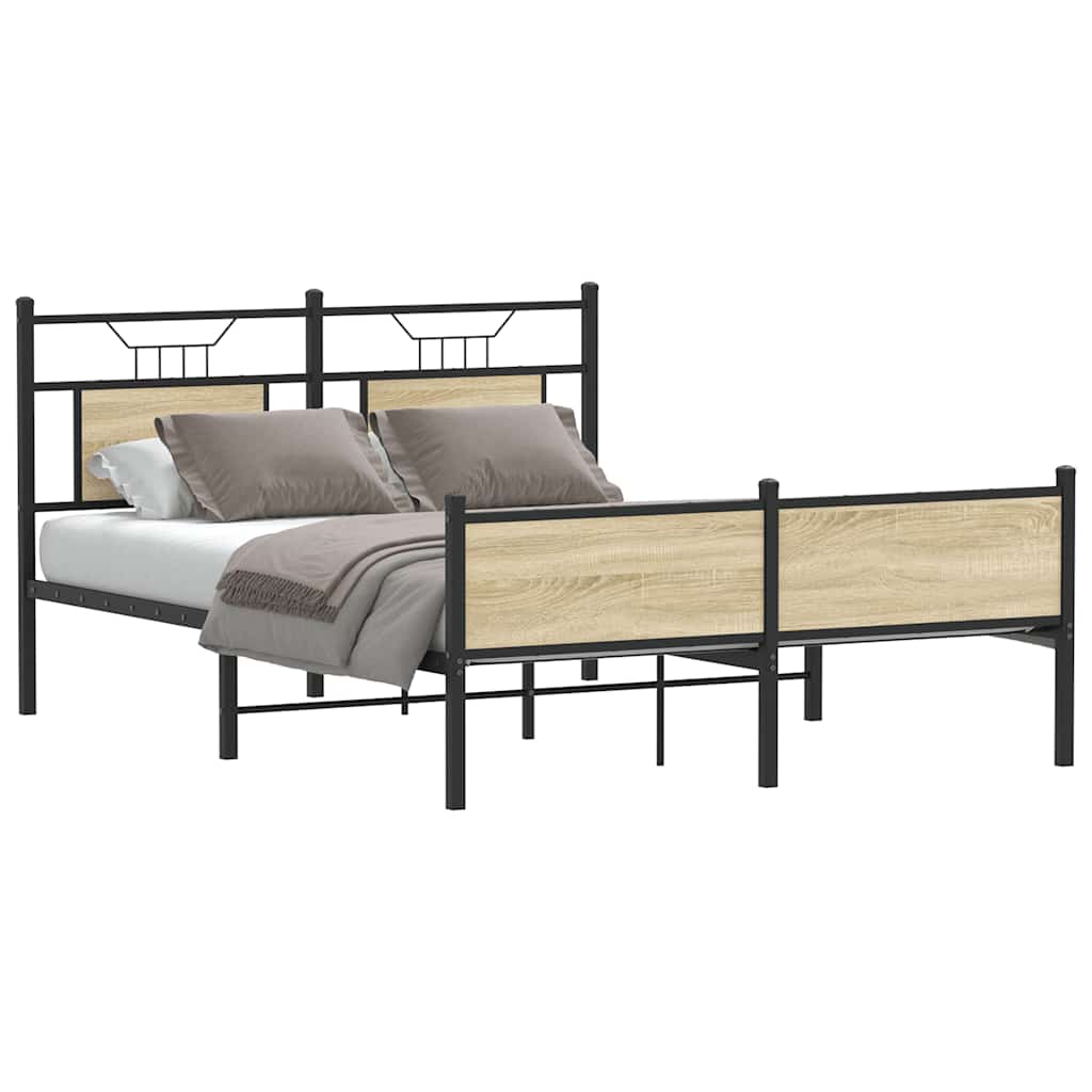 Sengeramme uten madrass sonoma eik 140x200 cm konstruert tre