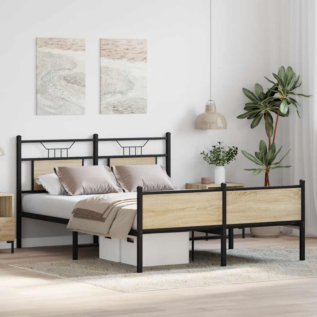 Sengeramme uten madrass sonoma eik 150x200 cm konstruert tre