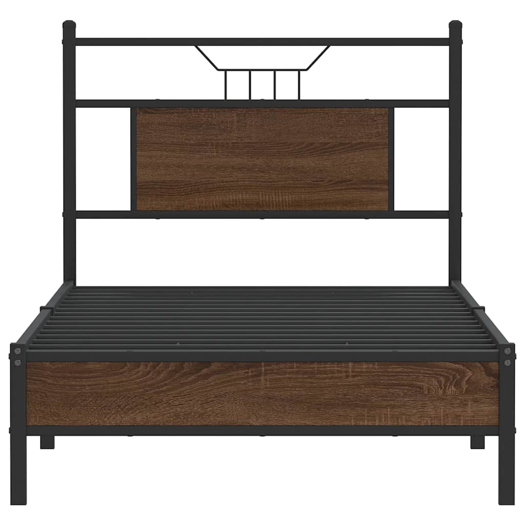 Sengeramme uten madrass brun eik 80x200 cm konstruert tre