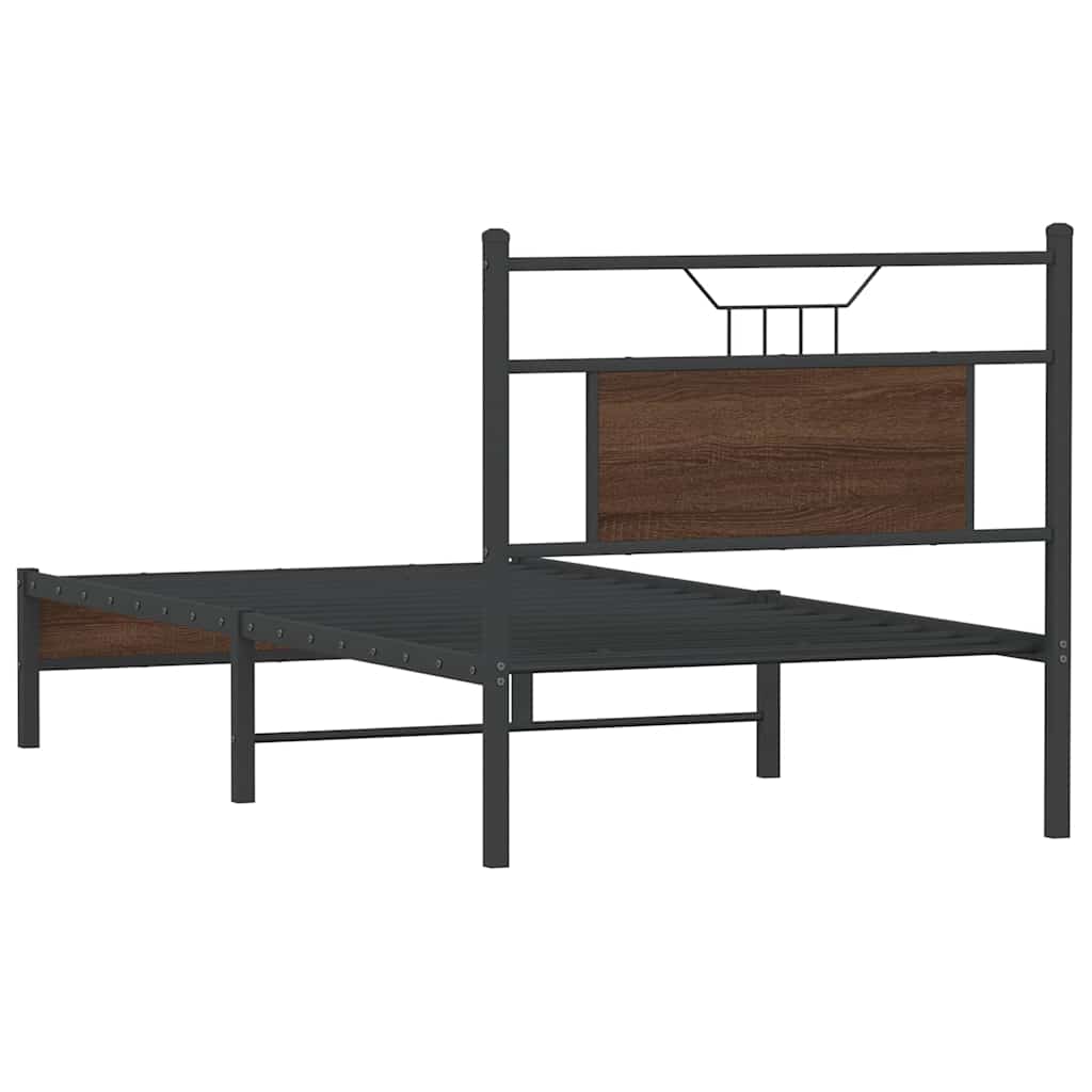 Sengeramme uten madrass brun eik 80x200 cm konstruert tre
