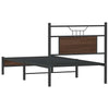 Sengeramme uten madrass brun eik 80x200 cm konstruert tre