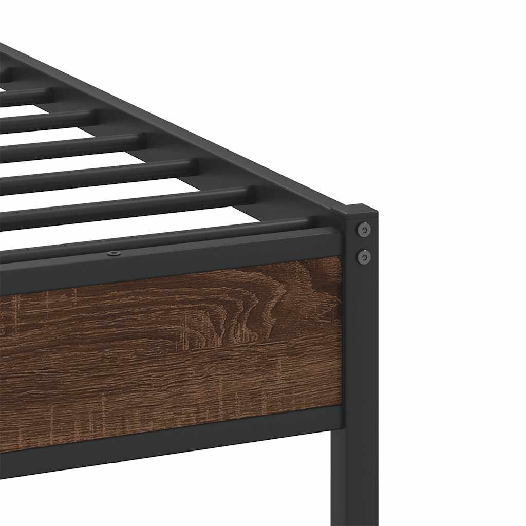 Sengeramme uten madrass brun eik 80x200 cm konstruert tre