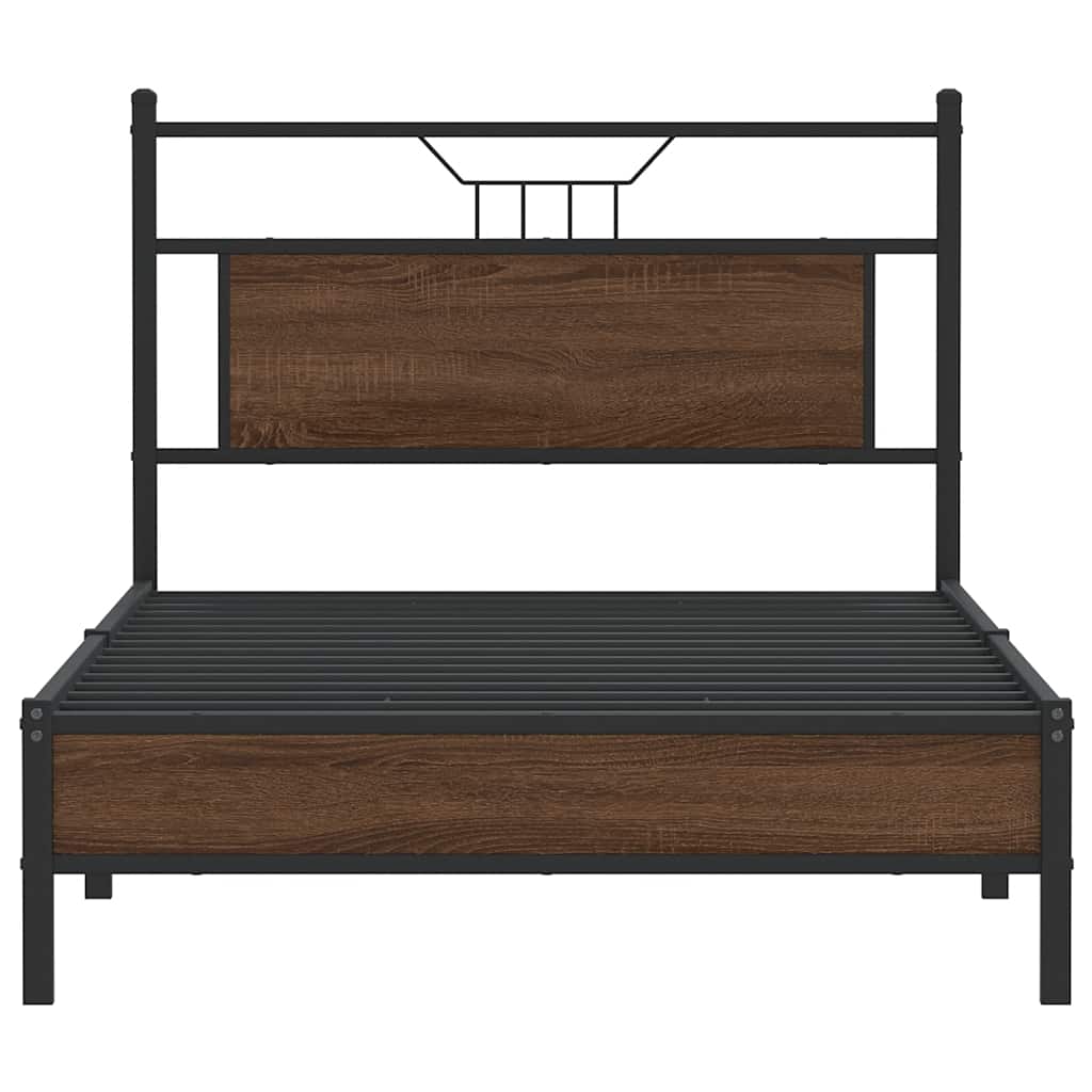 Sengeramme uten madrass brun eik 100x190 cm konstruert tre