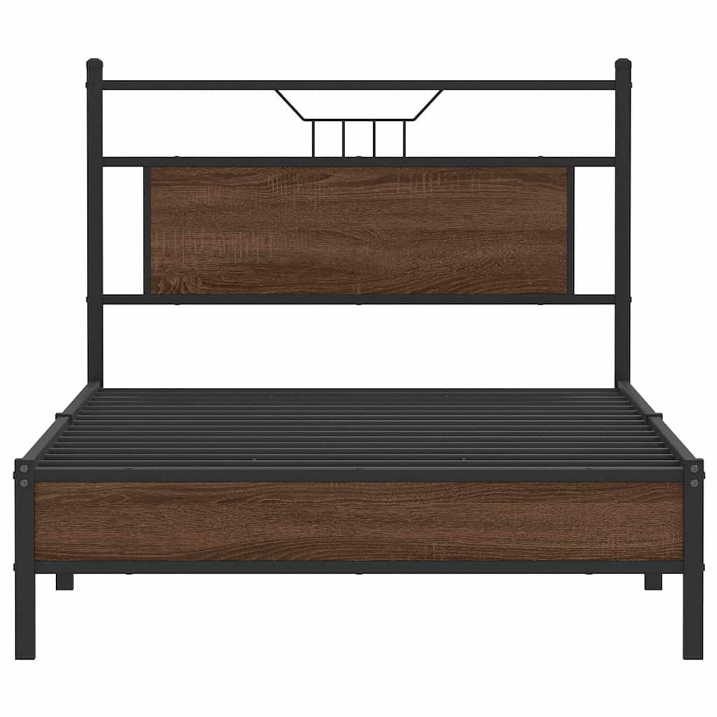 Sengeramme uten madrass brun eik 107x203 cm konstruert tre