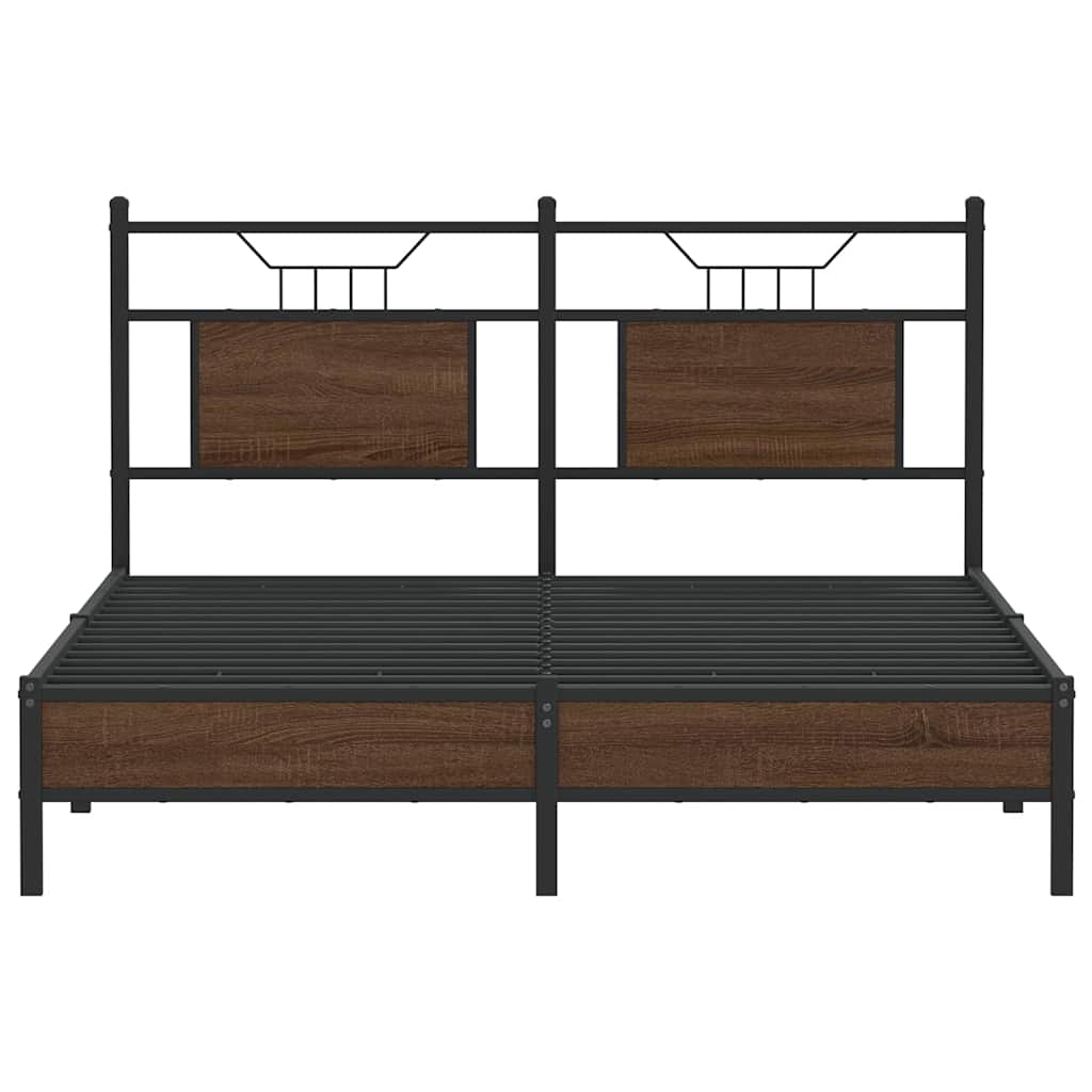 Sengeramme uten madrass brun eik 150x200 cm konstruert tre