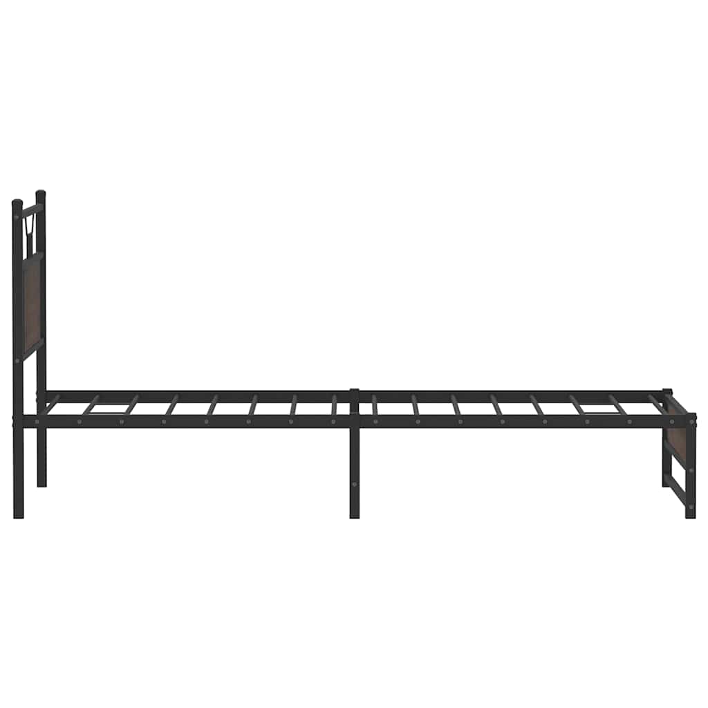 Sengeramme uten madrass brun eik 75x190 cm konstruert tre