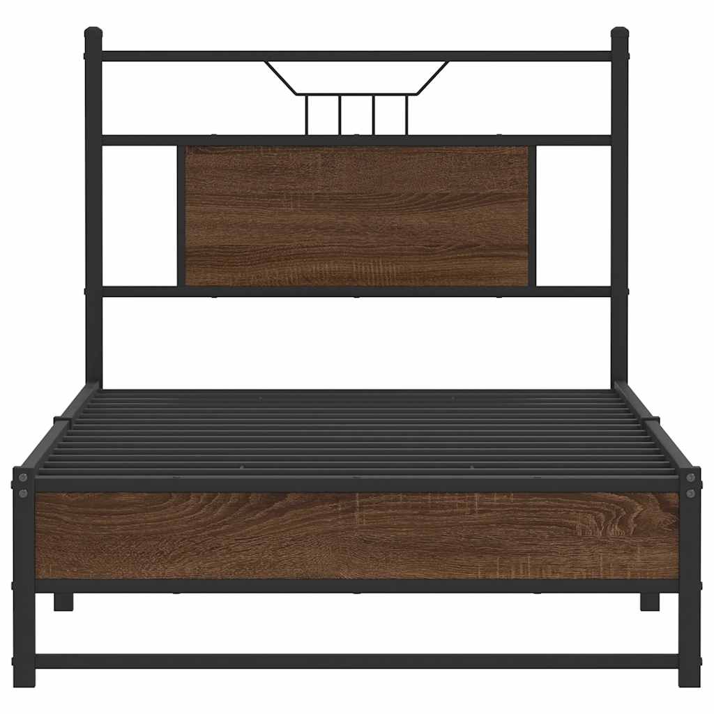 Sengeramme uten madrass brun eik 90x190 cm konstruert tre