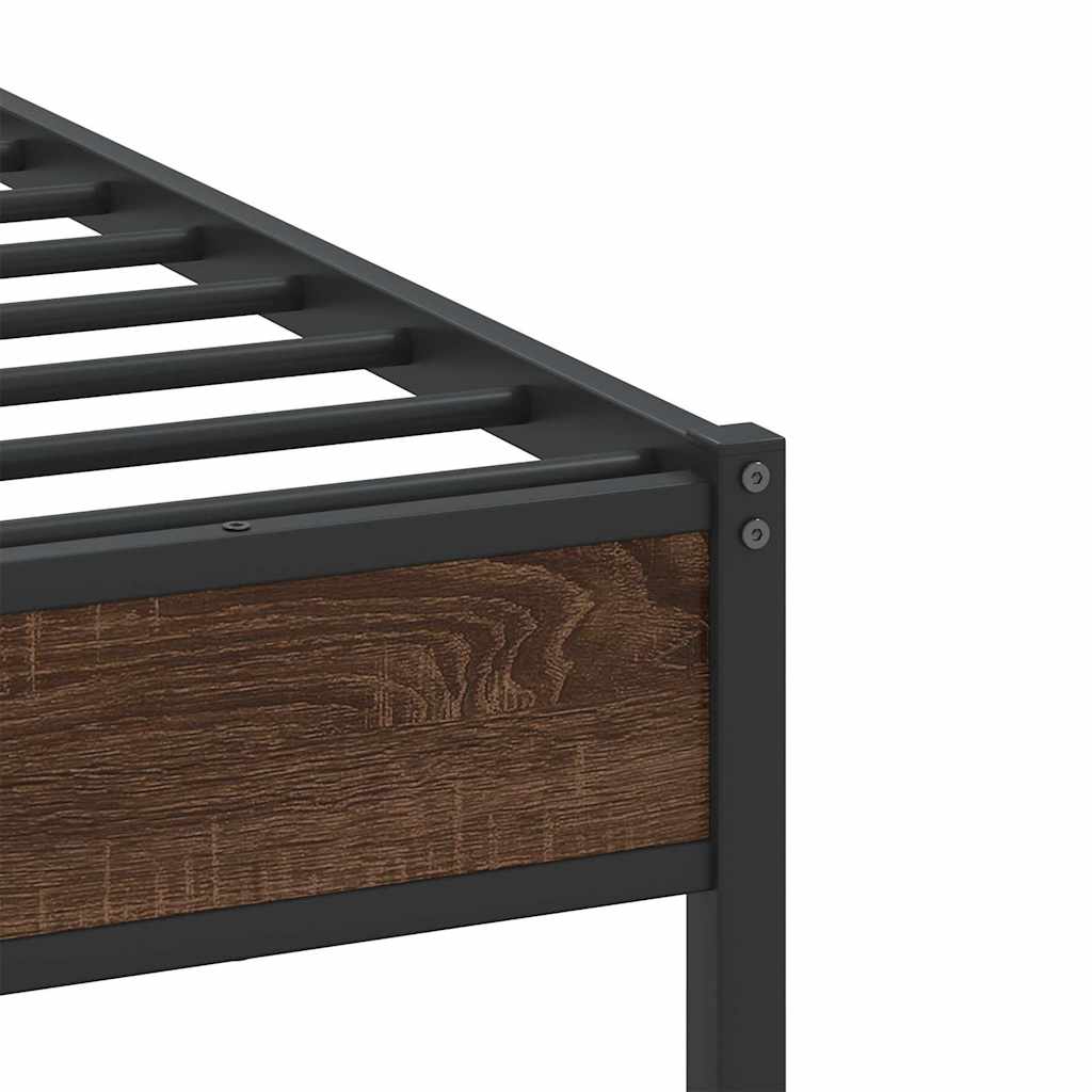 Sengeramme uten madrass brun eik 90x200 cm konstruert tre