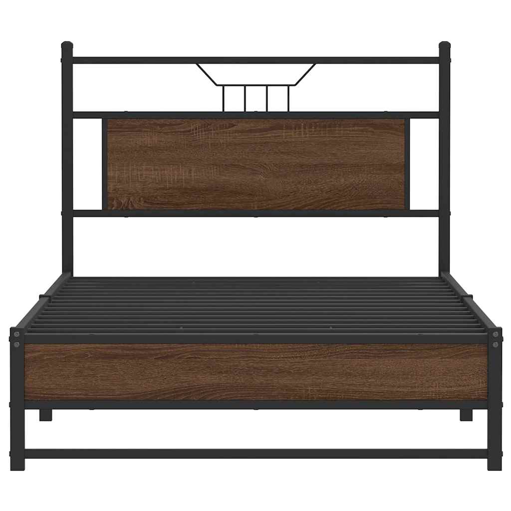Sengeramme uten madrass brun eik 100x200 cm konstruert tre