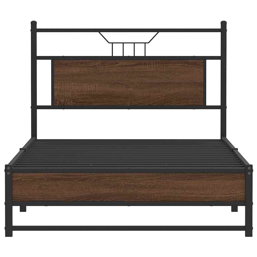 Sengeramme uten madrass brun eik 107x203 cm konstruert tre