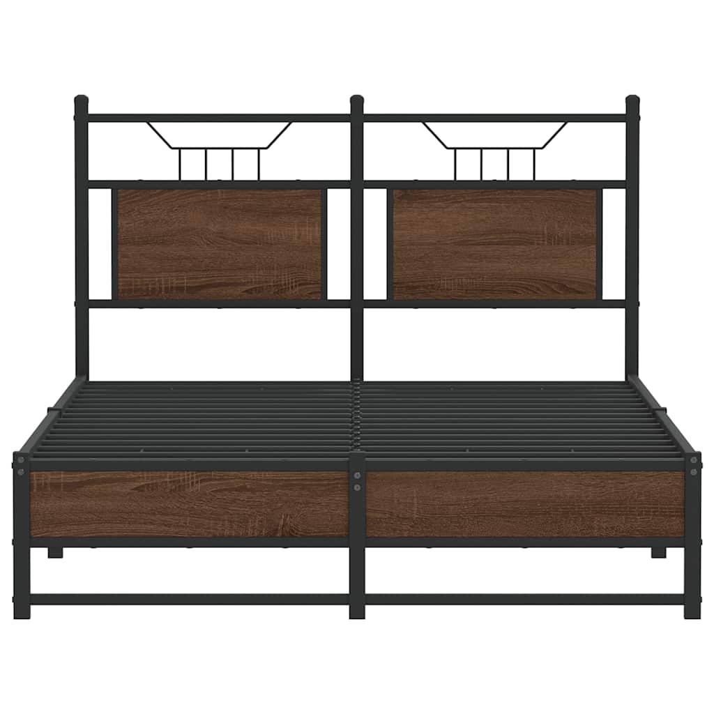 Sengeramme uten madrass brun eik 120x190 cm konstruert tre