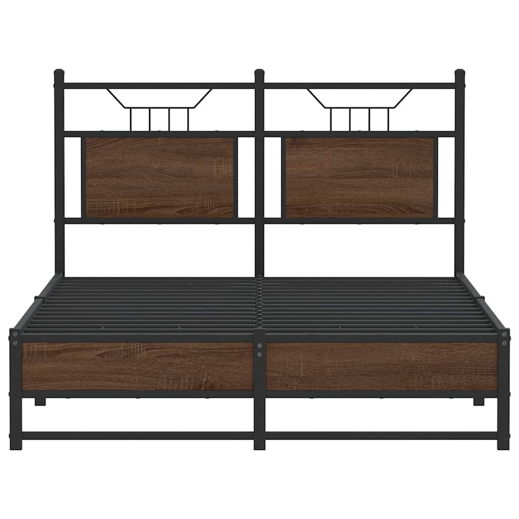 Sengeramme uten madrass brun eik 120x200 cm konstruert tre