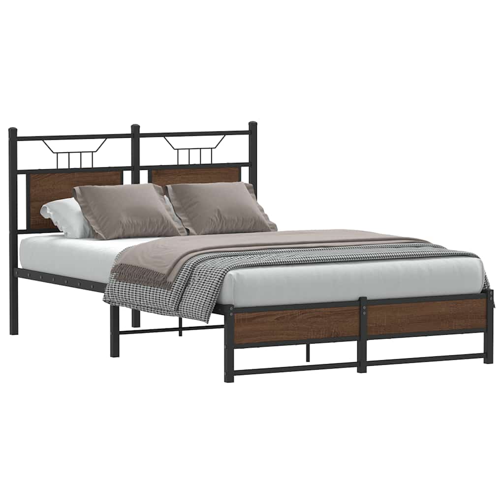 Sengeramme uten madrass brun eik 120x200 cm konstruert tre