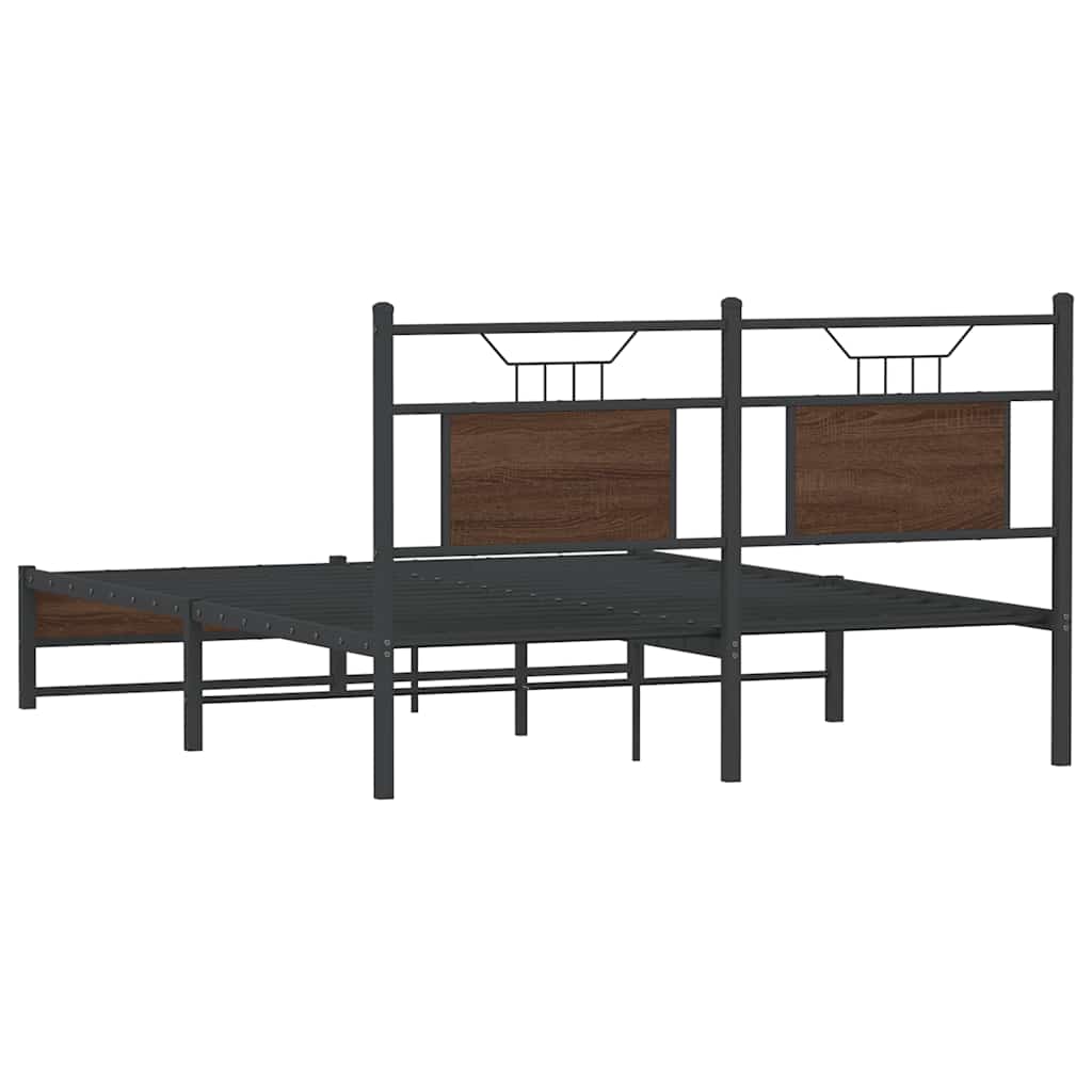 Sengeramme uten madrass brun eik 140x190 cm konstruert tre