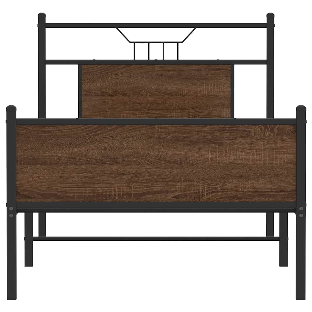 Sengeramme uten madrass brun eik 75x190 cm konstruert tre