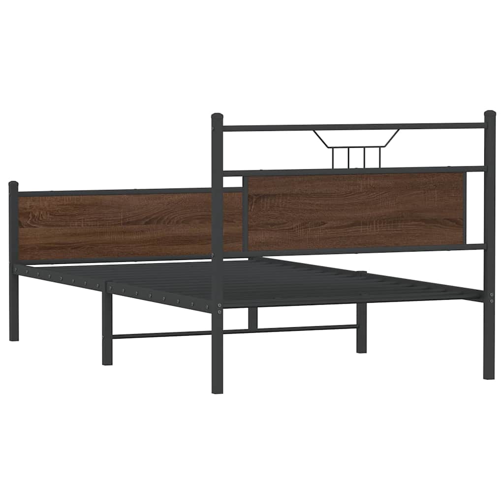 Sengeramme uten madrass brun eik 100x200 cm konstruert tre