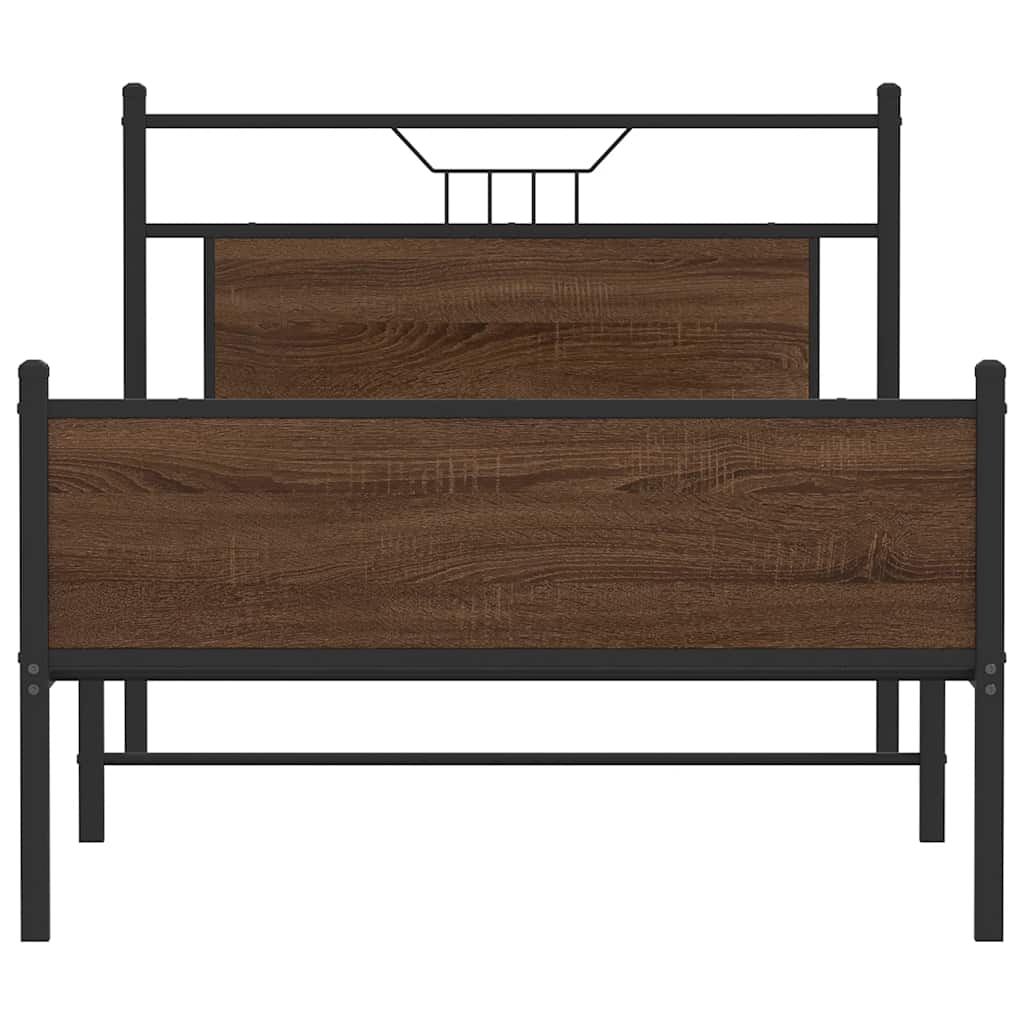 Sengeramme uten madrass brun eik 107x203 cm konstruert tre