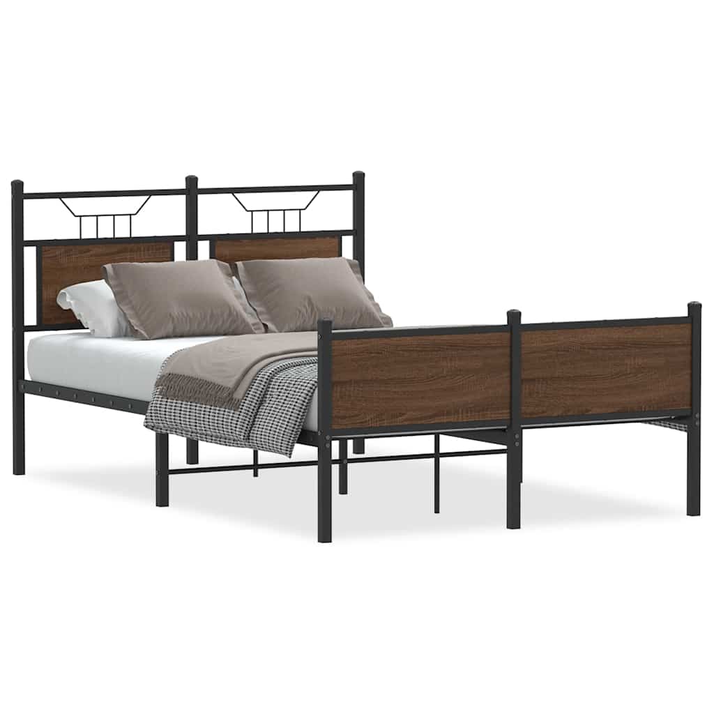 Sengeramme uten madrass brun eik 120x190 cm konstruert tre