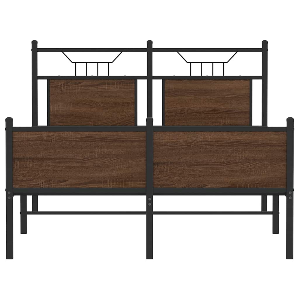 Sengeramme uten madrass brun eik 120x190 cm konstruert tre