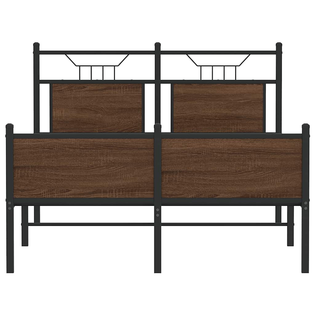 Sengeramme uten madrass brun eik 120x200 cm konstruert tre