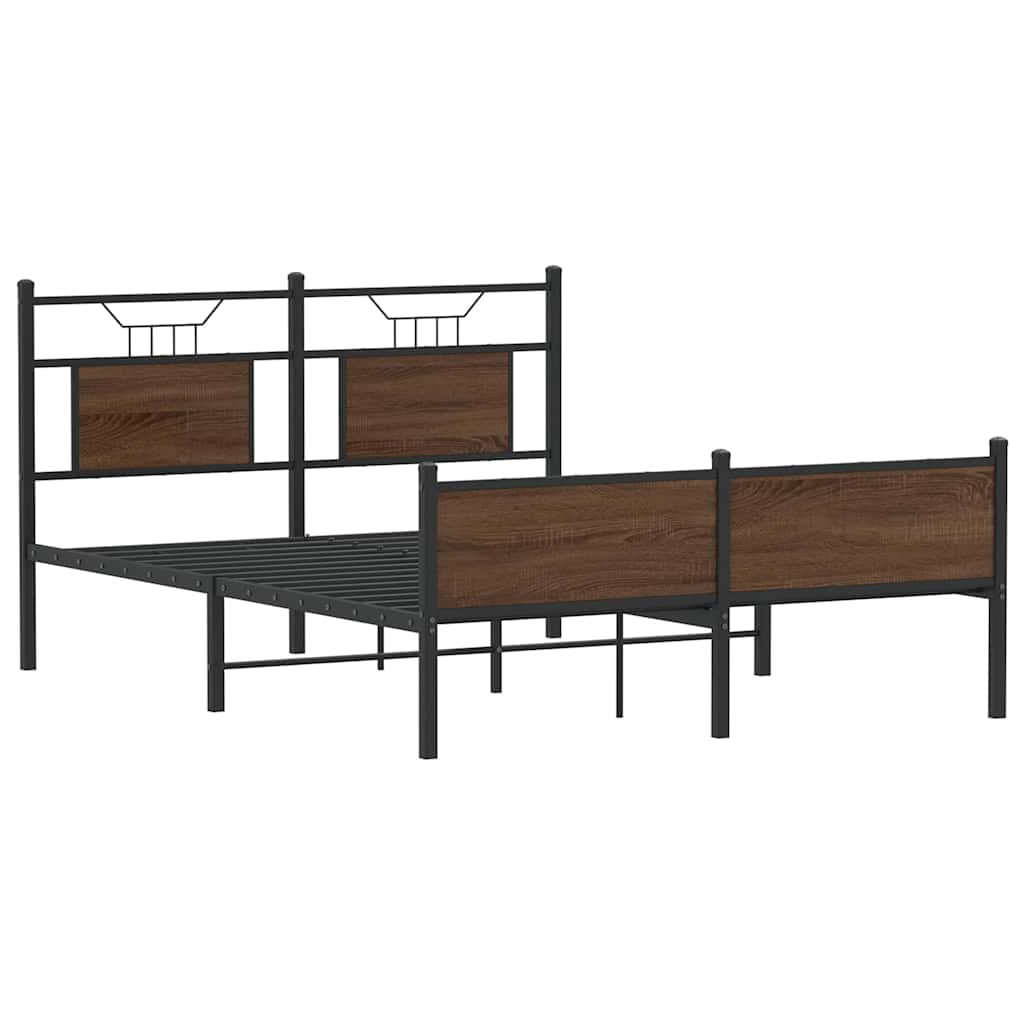 Sengeramme uten madrass brun eik 140x190 cm konstruert tre