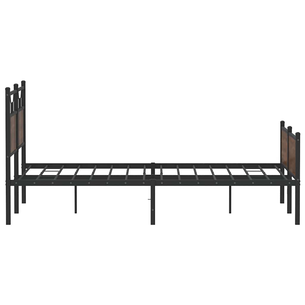Sengeramme uten madrass brun eik 150x200 cm konstruert tre