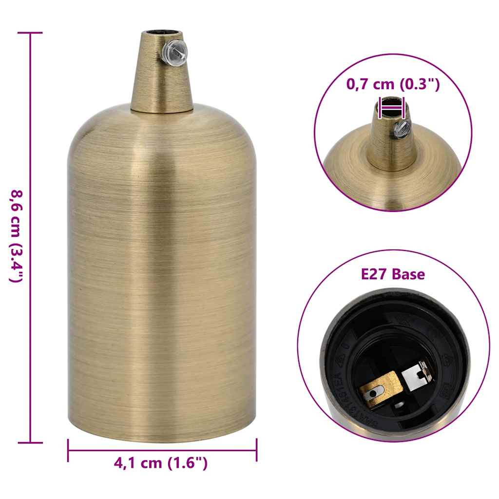 Lampeholdere 2 stk bronse E27