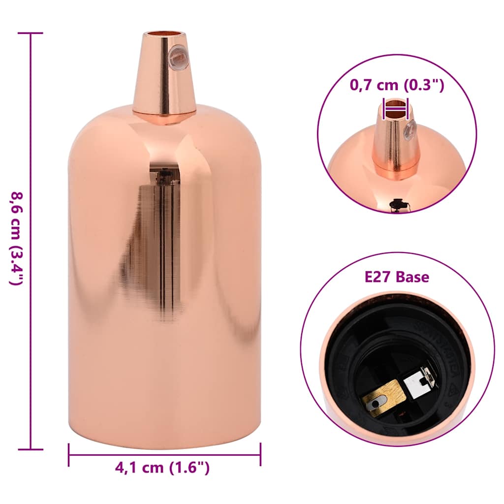 Lampeholdere 2 stk rosa gull E27