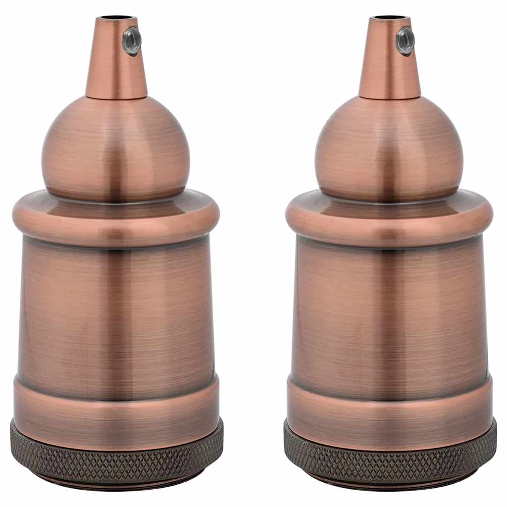 Lampeholdere 2 stk rød bronse E27