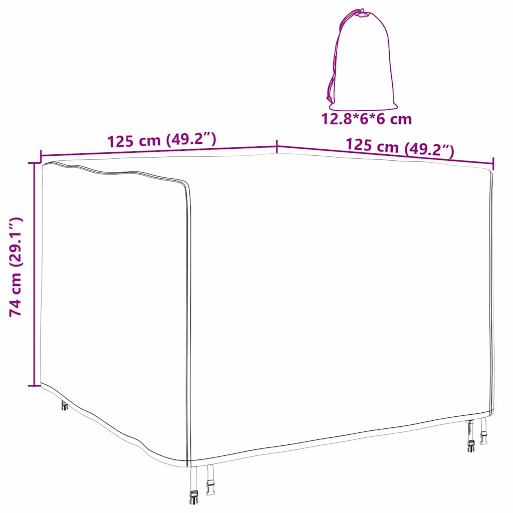 Møbelbeskyttelse Svart 125 x 125 x 74 cm 420D Oxford stoff
