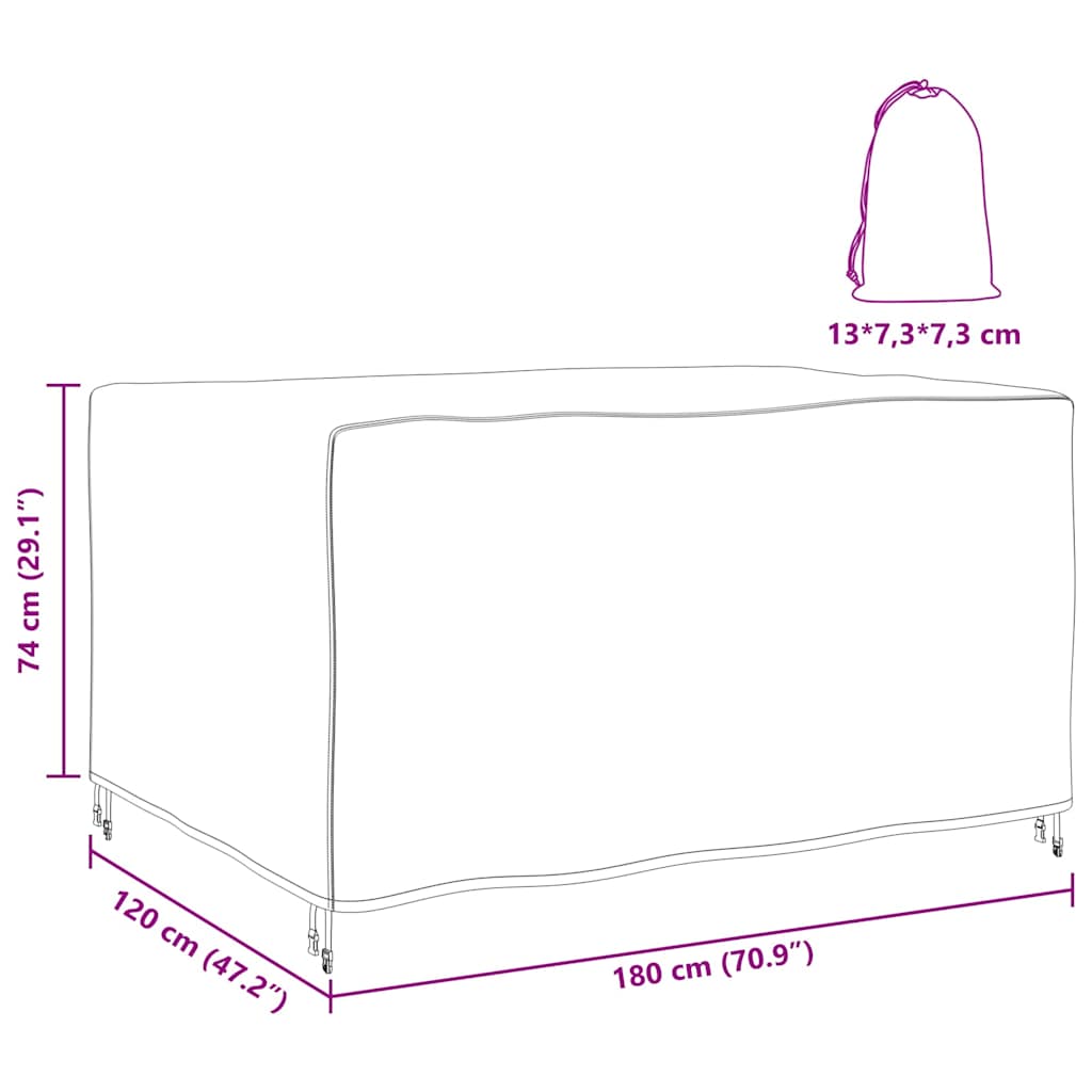 Møbelbeskyttelse Ensfarget Svart 180 x 120 x 74 cm 420D
