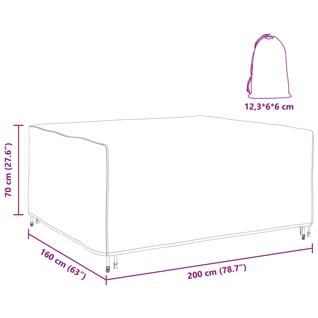 Møbelbeskyttelse Ensfarget Svart 200 x 160 x 70 cm 600D