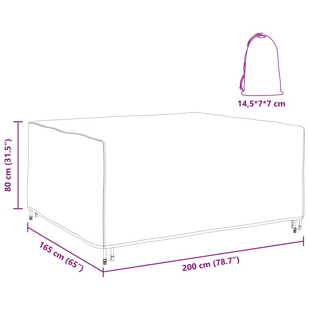 Møbelbeskyttelse Ensfarget Svart 200 x 165 x 80 cm 420D