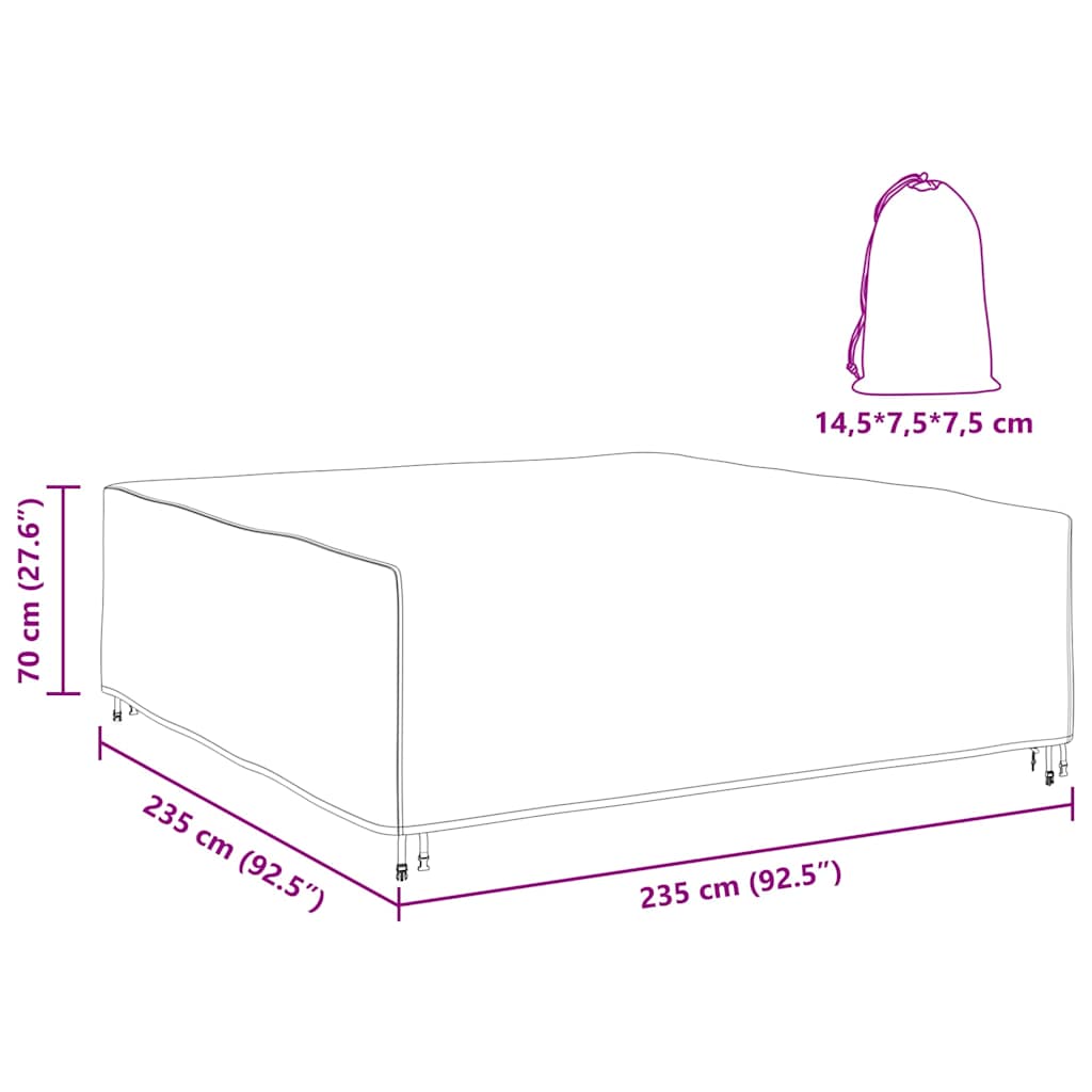 Møbelbeskyttelse Ensfarget Svart 235 x 235 x 70 cm 210D