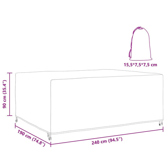 Møbelbeskyttelse Ensfarget Svart 240 x 190 x 90 cm 210D