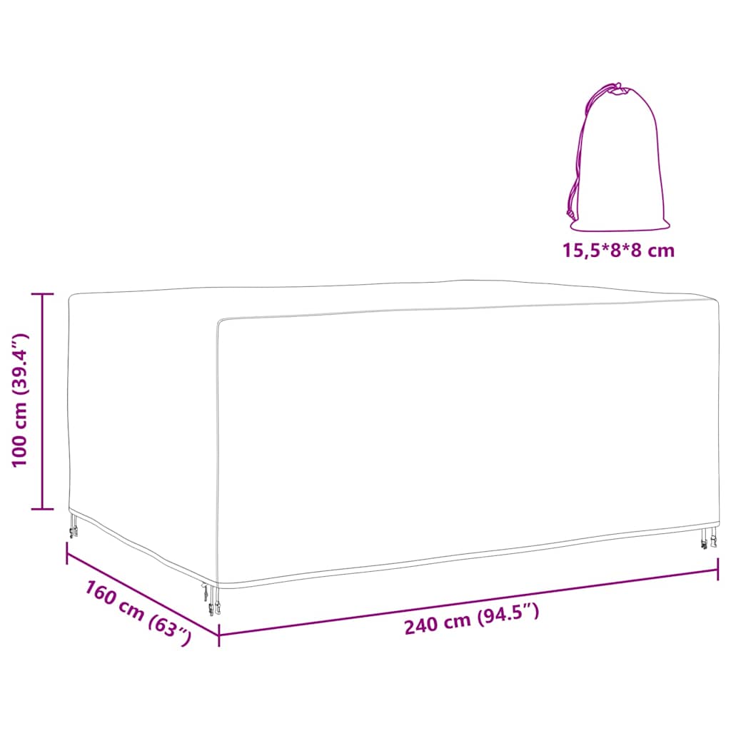 Møbelbeskyttelse Ensfarget Svart 240 x 160 x 100 cm 210D