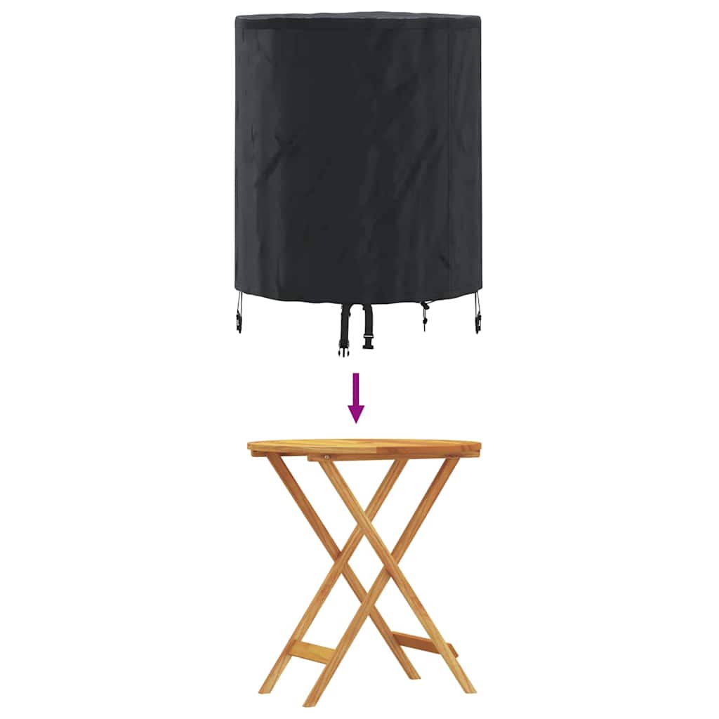 Bordduk Ensfarget Svart 62 x 62 x 70 cm stoff