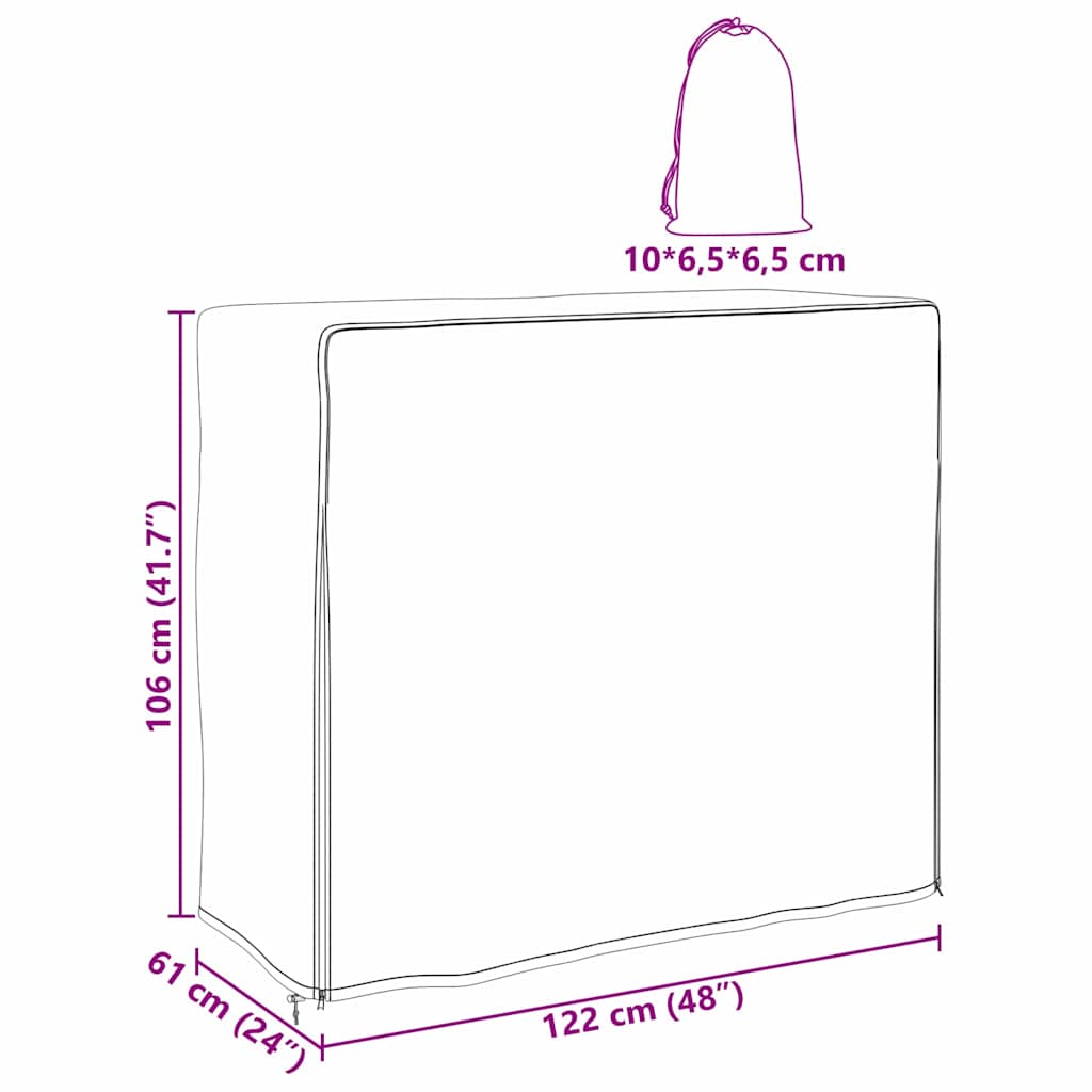 Vedstativtrekk Svart 61 x 122 x 106 cm 420D Oxford stoff